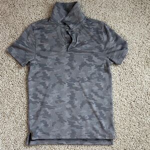 Boys Gray Camouflage Polo Shirt